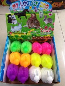 義烏商貿城兒童玩具新寵 廠家直銷兔子閃光毛毛球